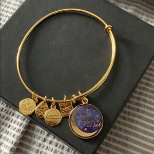 alex and ani stellar love, gold charm bracelet